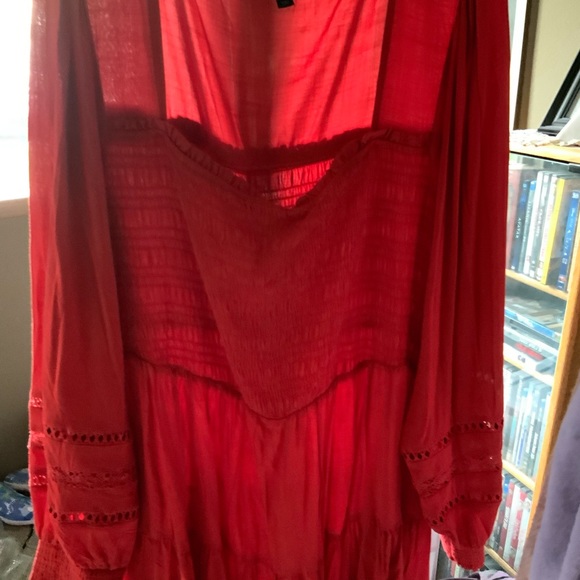 Torrid red blouse with smocking size 4 - Picture 3 of 7